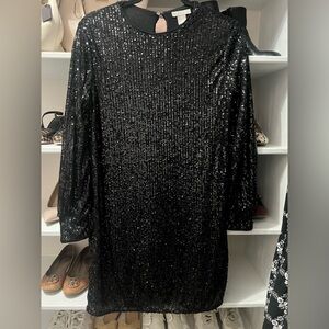H&M Black Sequin Dress